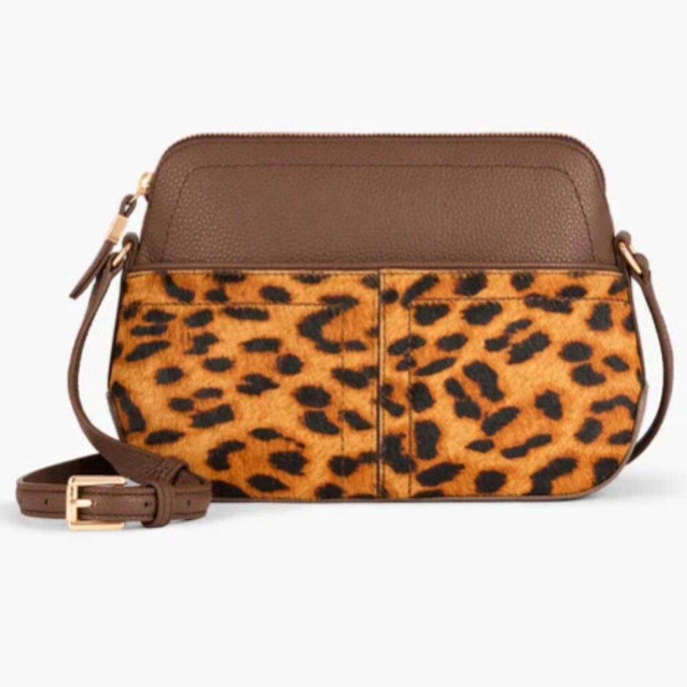 NWT Ellis Leopard Calf Hair Crossbody Bag | OS